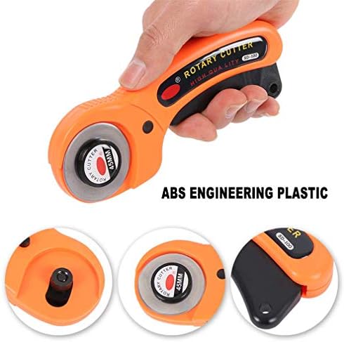 Rotary Cutter with 5 Pcs 45mm Rotary Spare Blade Refill Set - Alloy