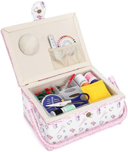 Dicunoy Sewing Box with Accessories, Large Sewing Kit Storage and