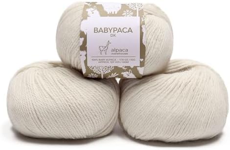 100% Baby Alpaca Yarn 3 Skeins 150g DK Weight Knitting Crochet A.