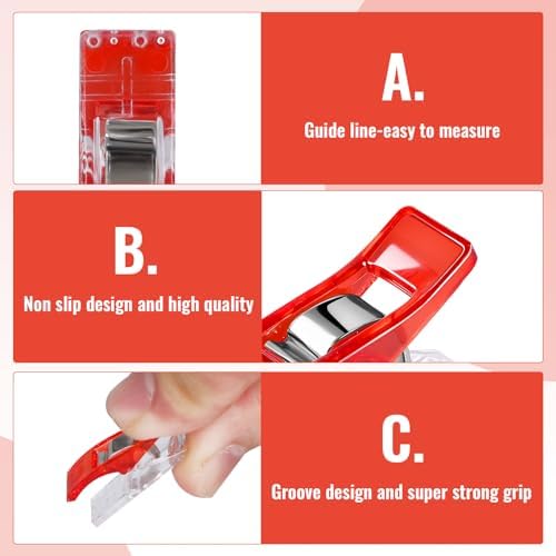 200Pcs Red Sewing Clips Plastic Fabric Clips for Sewing Quilting Clips