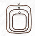 Nurge 3 Piece Embroidery Hoop Set Imitated Wood Display Frame, Plastic