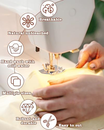 FIVEIZERO 100% Cotton Muslin Fabric by The Yard,63Inch X10 Yards