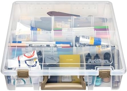 ArtBin Super Satchel Craft Organizer with Removable Dividers, Clear