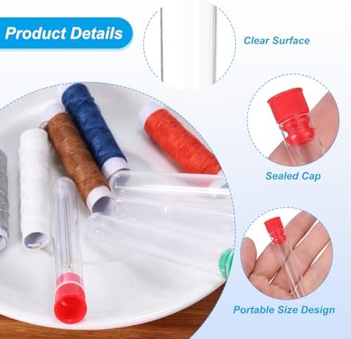 PATIKIL 0.5x3" Plastic Sewing Needle Storage Holder Clear 10 Pack