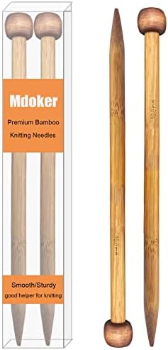 Mdoker Bamboo Knitting Needle Straight Single Pointed Sweater Knitting