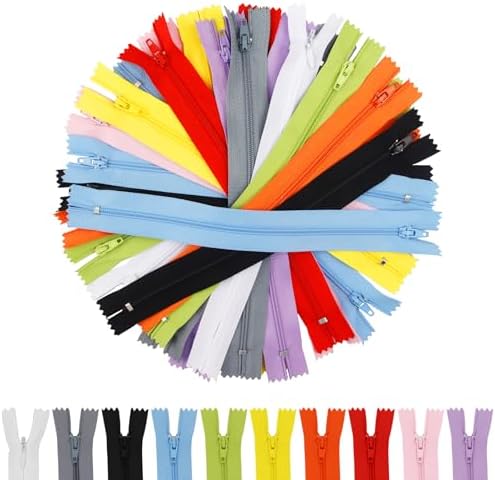 30 Pcs 9.5 Inch Invisible Zippers for Sewing, 10 Assorted Colors Mixed
