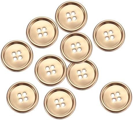 HARFINGTON 10pcs Metal Sewing Button, 25mm 4-Hole Round Suit Shirts