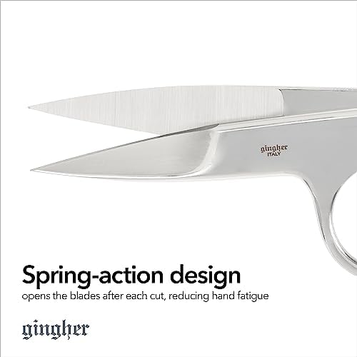 Gingher 4.5" Spring-Action Knife-Edge Thread Snips, Fabric Scissors