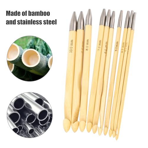 Tunisian Crochet Hook Set, Ergonomic Interchangeable Crafting Kit for