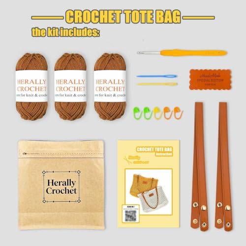 Herally Crochet Kit DIY Bag for Beginners - Crochet Tote Bag