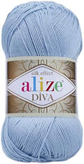 Alize Diva Silk Effect 100% Microfiber Acrylic Yarn 1 Ball skeins