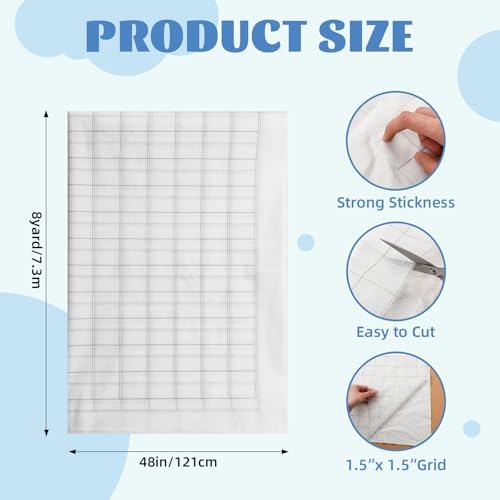 Breling 48 Inches Wide x 8 Yard Fusible Interfacing with 1.5 Inches