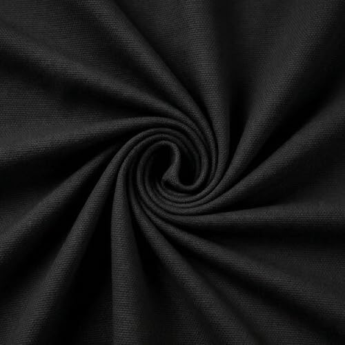 Luminea Black Canvas Fabric by The Yard 7oz Cotton Duck 58 Inch Wide