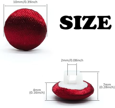 20Pcs 10mm/0.39'' Colorful Cloth Replacement Buttons Sets,Satin