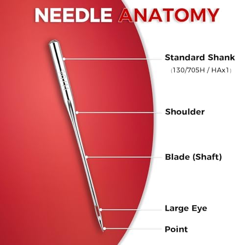 Simthread Topstitch Embroidery Sewing Machine Needles 90/14 Nm 90, 130