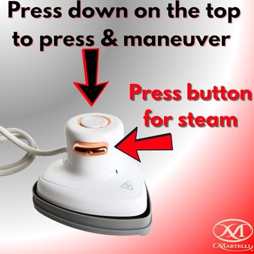 Martelli Triangle Mini Ceramic Soleplate Steaming Iron for Quilters