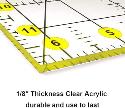 Headley Tools Quilting Ruler, Sewing Ruler (6.5"x 12"), Acrylic