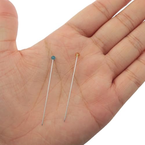 200PCS Transparent Glass Bead Head Pins Extra Long and Thin Garment