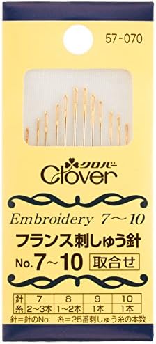 Clover 57-070 French Embroidery Needles Assortment No. 7-10, Pack of