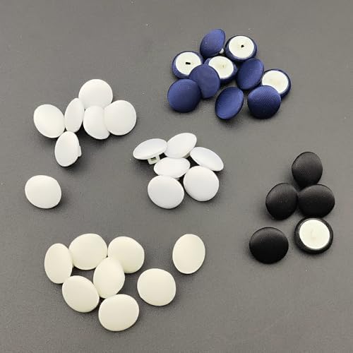 50pcs/Set Ivory Satin Fabric Cloth Covered Buttons with Shank and