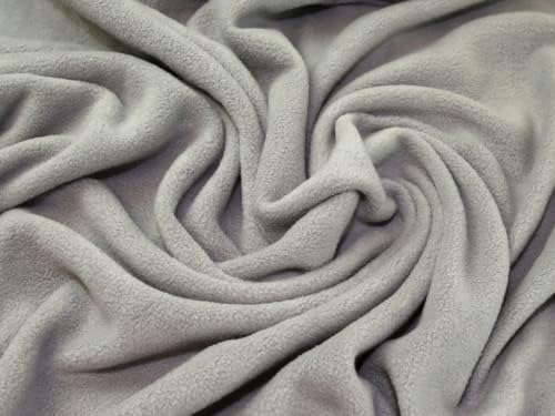 Minerva Crafts Anti Pill Polar Fleece Fabric Silver - per Yard