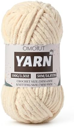 Fluffy Chunky Chenille Crochet Yarn, Baby Yarn for Crocheting Soft