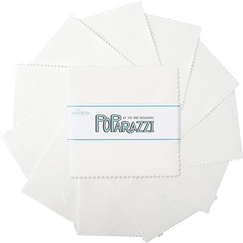 POParazzi White On White 5" Stacker 42 5-inch Squares Charm Pack Riley
