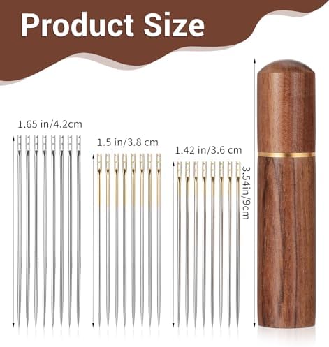 15 PCS Self Threading Needles, 3 Sizes Self Threading Sewing Needles