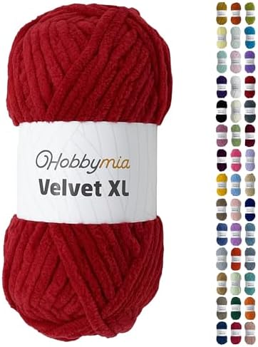 Velvet XL Chenille Yarn - 100g / 74yds (Strawberry, 1 Skein)