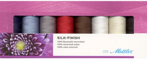 Mettler Thread Silk Finish 100% Mercerized Cotton Sewing Set; 8 Spools