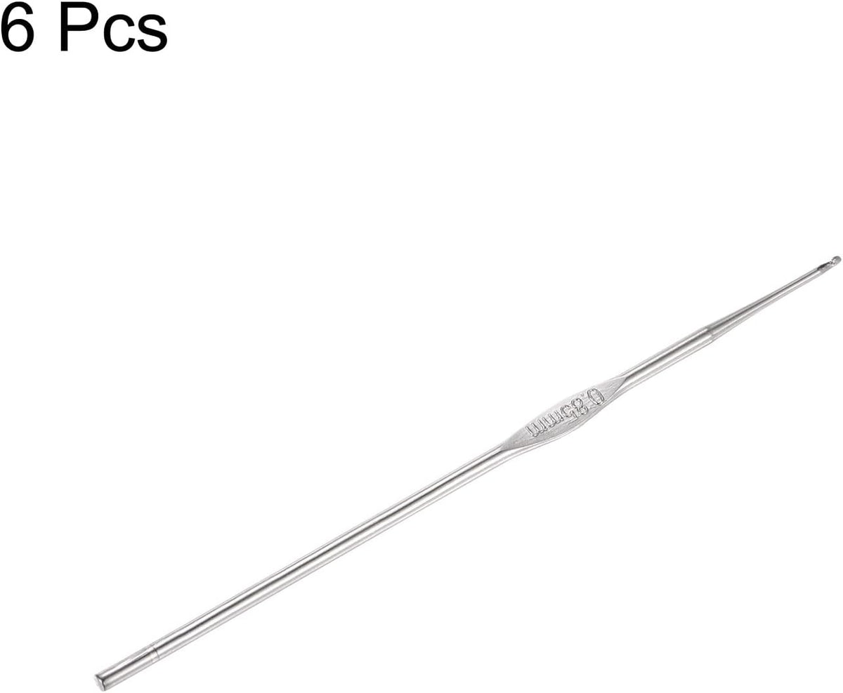 uxcell Stainless Steel Crochet Hook 0.85mm US Size 13 Knitting Needles