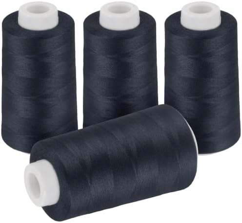Sewing Thread Navy Blue, 4-Cones, 3000 Yards Each, 40S/2