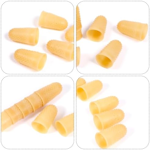 24 PCS 4 Sizes Rubber Fingers Thimbles for Tips Protection, Small