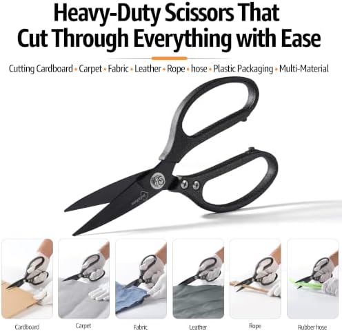 BoFuYuan Heavy Duty Scissors for Cutting Carpet Cardboard Leather