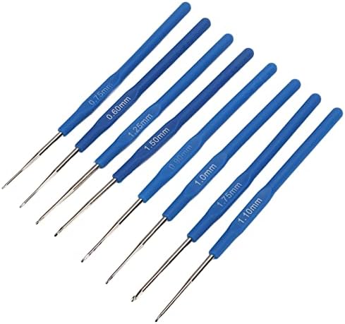 NDNCZDHC 8pcs Thin Crochet Hooks, 0.6mm to 1.75mm