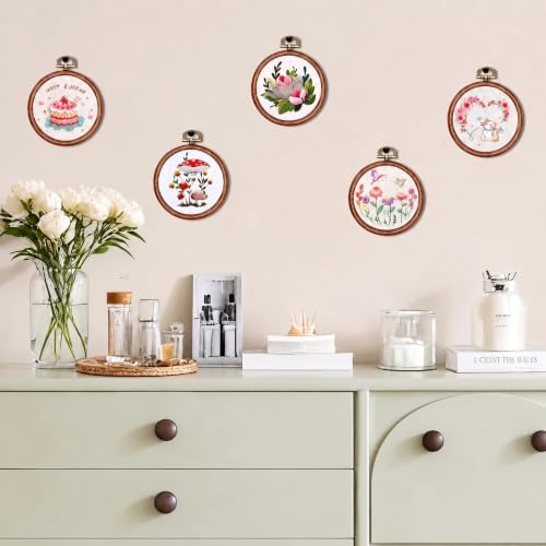 TSV 3in Small Round Embroidery Hoop 10 Pack-Mini Ring for Ornaments &