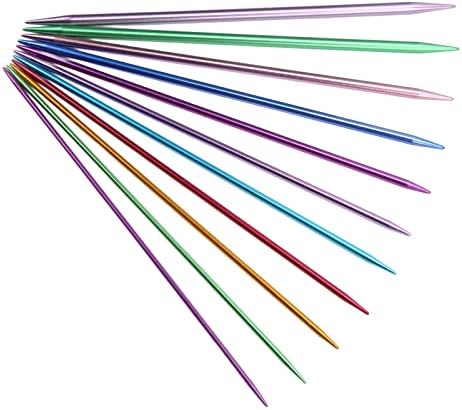 Luocute Aluminum Double Pointed Knitting Needles Set, 55 Pcs 20cm