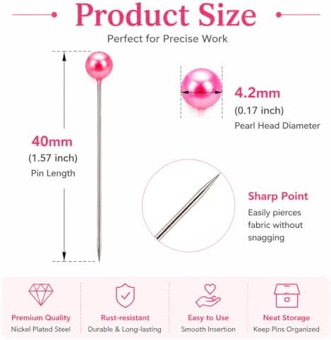 300PCS Sewing Pins & 50PCS Sewing Clips for Quilting, Sewing, Crafts