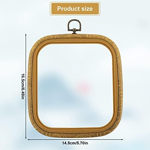 Square Embroidery Hoop, 6.5 Inch Resin Cross Stitch Hoop Punch Needle