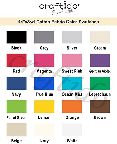Craftido-19 Options-100% Cotton Fabric by The Yard in Solid Color