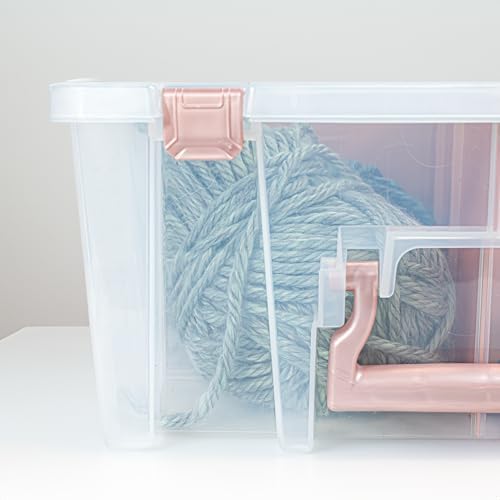 ArtBin Super Satchel Double Deep, 8-Compartment Box, Rose Gold Accents