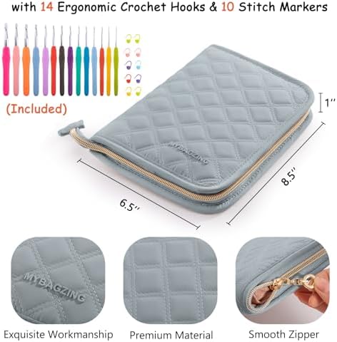 MYBAGZING Crochet Hook Set with Case, 2mm-10mm