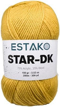 Estako Star-DK Soft Yarn for Crocheting, DK Weight 3 Wool, Yellow