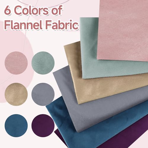 6 PCS 19''×19'' Flannel Fabric Pre-Cut Patchwork Squares Quilting