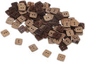 100pcs 12mm Wooden Coconut Shell Buttons 2 Holes Square Shape for