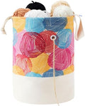 YAWIKO Yarn Bag, Multi-Functional Crochet Bag Organizer, Canvas Yarn