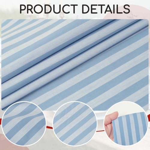 57" W Cotton Striped Fabric by the Yard, Classic Cabana Stripe Print