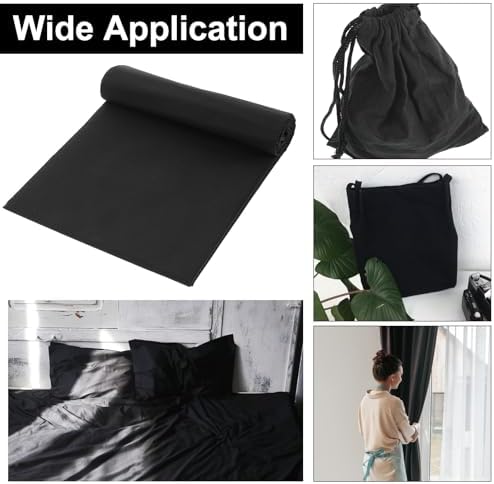 5 Yards Black Cotton Fabric by the Yard Fabrics,59 Inches Wide Medium