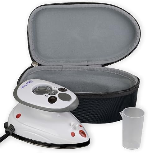 The Quilted Bear Mini Steam Iron for Quilting & Travel with Case