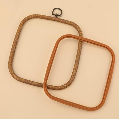 Square Embroidery Hoop, 6.5 Inch Resin Cross Stitch Hoop Punch Needle